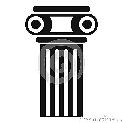 Temple pillar icon, simple style Vector Illustration