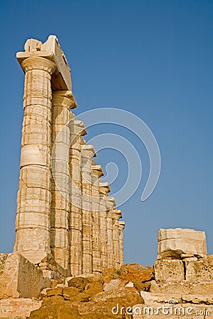 Temple of Poseidon, Cape Sounion, Greece Stock Photo