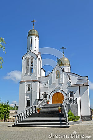 The temple of the prelate Tikhon - the patriarch of Moscow and all Russia. Polessk, Kaliningrad region Editorial Stock Photo