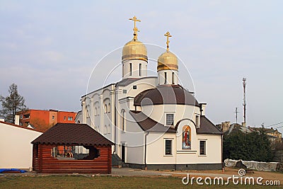 The temple of the Prelate Tikhon, Patriarch of Moscow in the city of Polessk Editorial Stock Photo