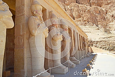 Temple of Queen Hatshepsut in Luxor near the Valley of the Kings. Stock Photo