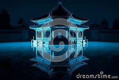 Temple render. Generate Ai Stock Photo