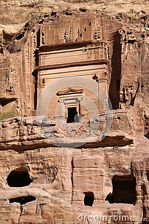 Part of the rock with an ancient religious structure Stock Photo