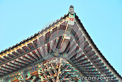 Temple roof architecture Stock Photo