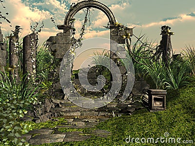 Temple ruins Stock Photo