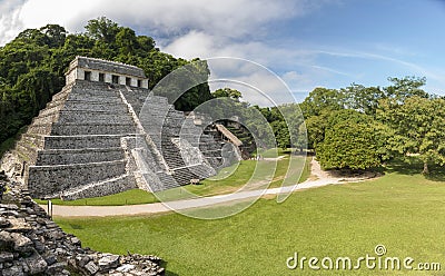Temple Ruins Panorama In Palenque Editorial Stock Photo