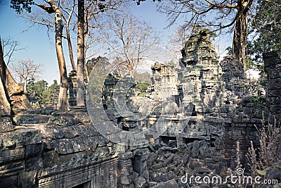 Temple ruins XII th Century , Siem Reap, Cambodia Stock Photo