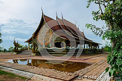 Temple Sirindhorn Wararam Phuproud, artistic, Thailand , public pl Stock Photo