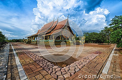 Temple Sirindhorn Wararam Phuproud,artistic, Thailand ,public pl Stock Photo