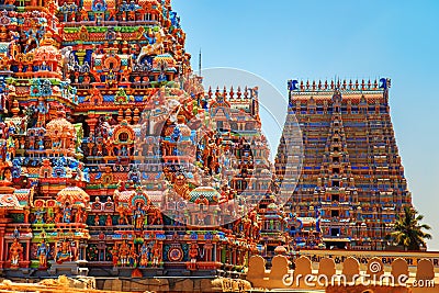 Temple of Sri Ranganathaswamy in Trichy. Stock Photo