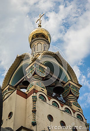 Temple of St. Vladimir on street of Vinogradnaya in Sochi Stock Photo