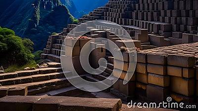 The Temple of the Sun at Machu Picchu, Peru Stock Photo