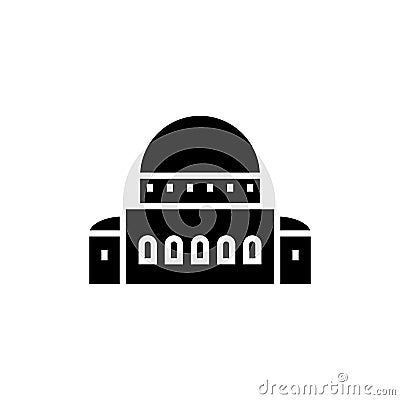 Temple - synagogue icon, vector illustration, black sign on isolated background Vector Illustration