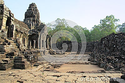 Temple Ta Phrom in Cambodia Stock Photo