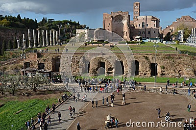 Temple of Venus and Roma, Arch of Constantine, sky, wall, historic site, ancient history Editorial Stock Photo
