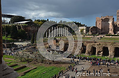 Temple of Venus and Roma, sky, wall, ruins, tourist attraction Editorial Stock Photo
