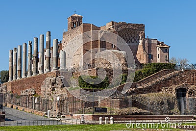 The Temple of Venus and Roma Templum Veneris et Romae on the Velian Hill. Rome Stock Photo