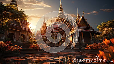 Temple of Wat Phra Kaew in Bangkok, Thailand Stock Photo