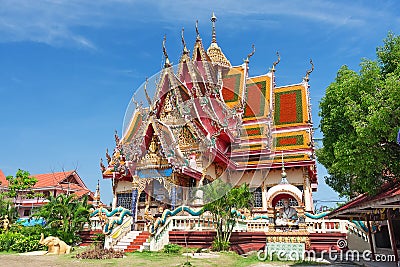 Temple of Wat Plai Laem on the Samui island Stock Photo