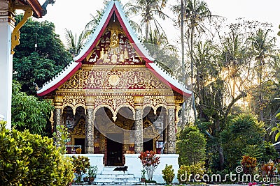 Temple Wat Sensoukaram in Luang Prabang, Laos. Stock Photo