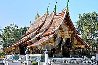 Temple at Wat Xieng Thong Stock Photo