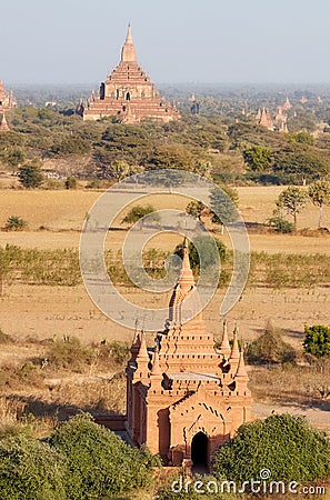 Temples of Bagan, ancient city and UNESCO World Heritage Site in the Mandalay Region, Myanmar Stock Photo