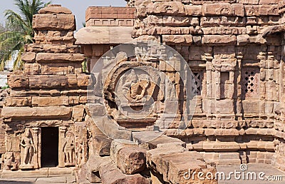 Temples of India. Example of Indian architecture in Pattadakal, UNESCO World Heritage site Stock Photo