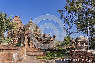 Temples of Mandore Garden. Mandore Garden at Jodhpur, Rajasthan. Stock Photo