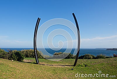 `Templum` is a sculptural artwork by Robin Godde at the Sculpture by the Sea annual events free to the public sculpture exhibition Editorial Stock Photo