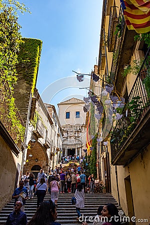 Temps de flors, event flower Festival in Girona, Catalonia, Spain Editorial Stock Photo