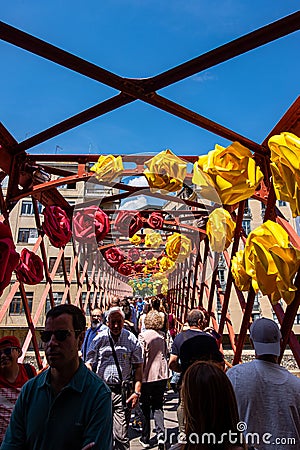 Temps de flors, event flower Festival in Girona, Catalonia, Spain Editorial Stock Photo