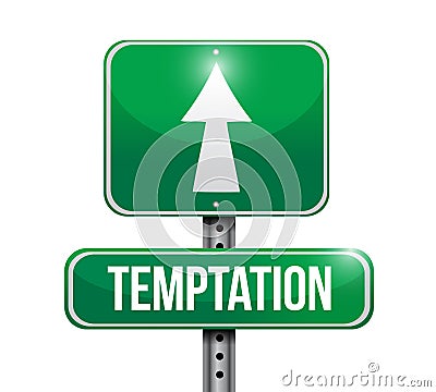 temptation street sign illustration design Cartoon Illustration