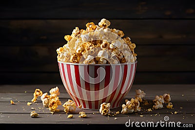 Tempting caramel popcorn captured in hyper realistic quality Stock Photo