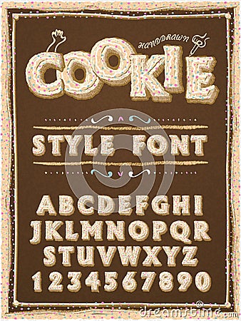 Tempting cookies font Stock Photo