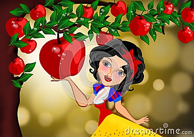 Snow white Cartoon Illustration