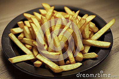 Tempting shot of delicious french fries Stock Photo