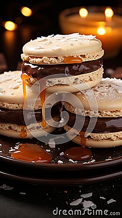 Tempting treats Alfajores cookies embody the essence of deliciousness in every bite Stock Photo