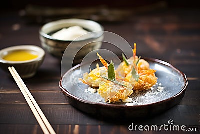 tempura cheesecake bites with powdered sugar Stock Photo