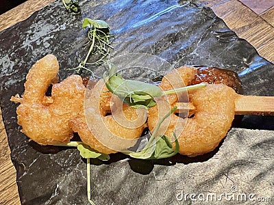 Tempura Prawns Stock Photo