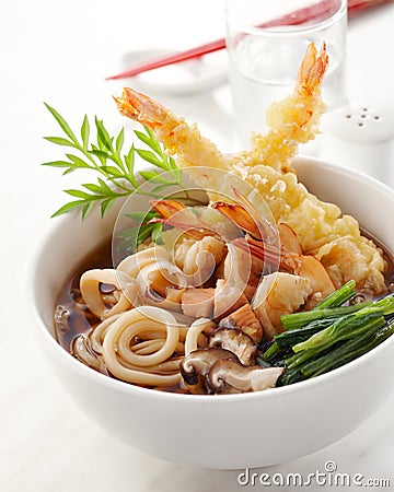 Tempura udon Stock Photo