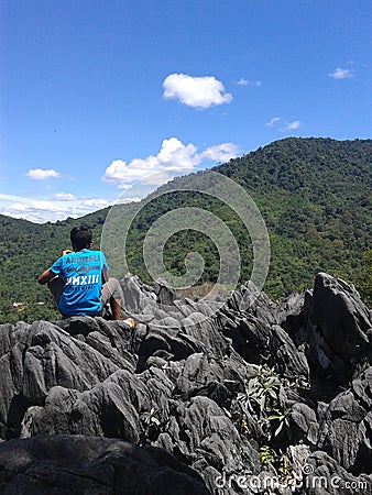 TEMULUN HILL, BUKIT BULAN, SAROLANGUN JAMBI INDONESIA Editorial Stock Photo