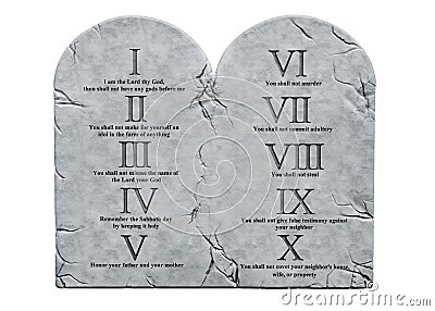 The Ten Commandments, 3D rendering Stock Photo