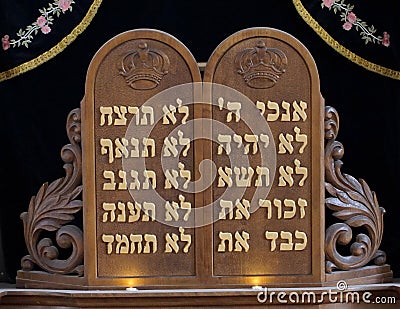 Ten Commandments plaque Stock Photo