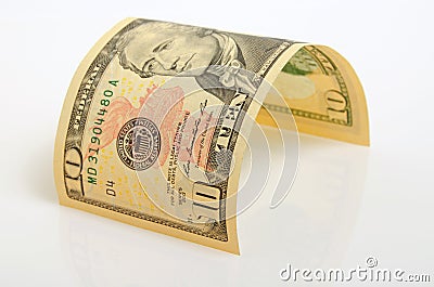 Ten dollars. Stock Photo