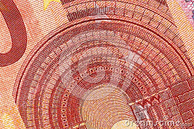 Ten Euro banknote fragment closeup Stock Photo