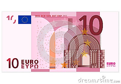 Ten euro banknote Vector Illustration