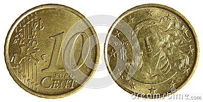 Ten Euro Cents Stock Photo