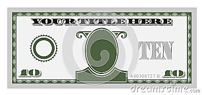Ten money bill Vector Illustration