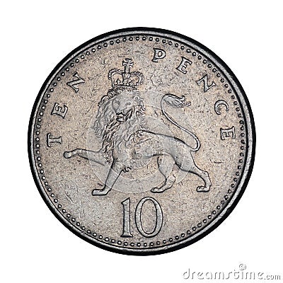 Ten pence english coin Stock Photo