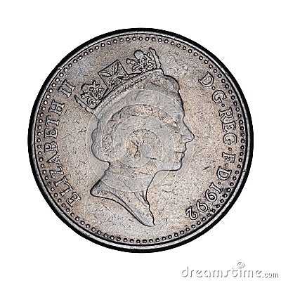 Ten pence english coin Editorial Stock Photo